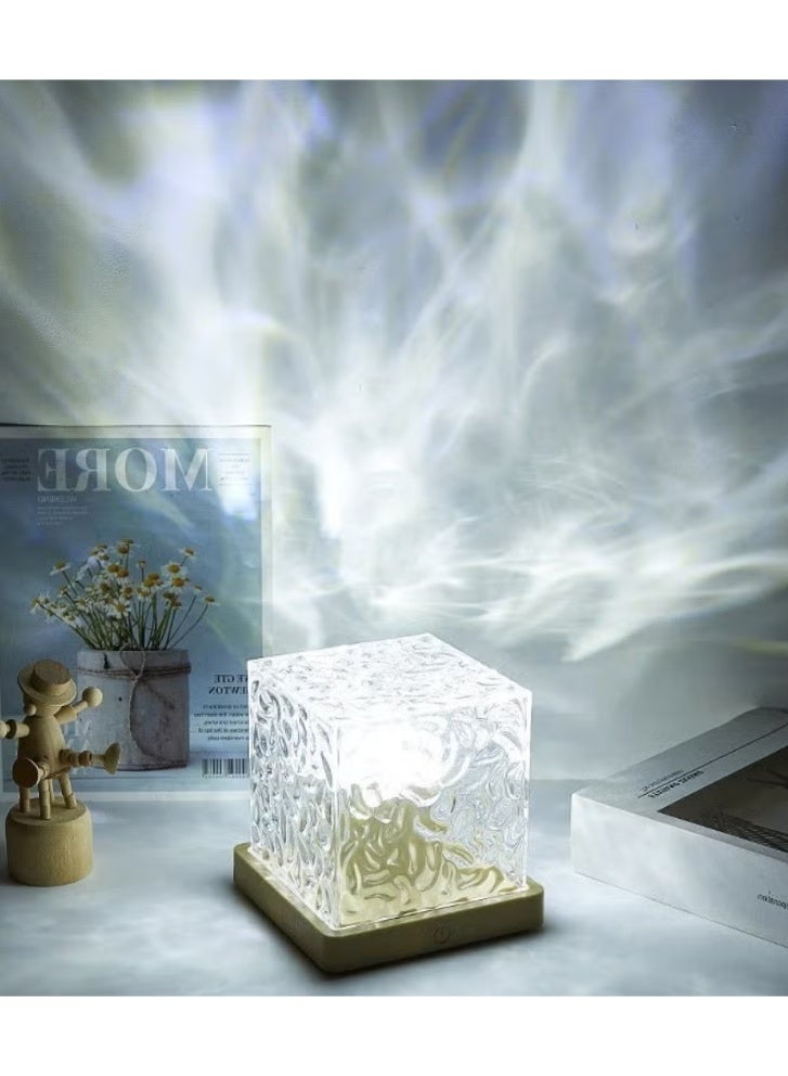 16 Colors Water Ripple Table Lamp Creative Bedside Flame Atmosphere Light Romantic Night Light Gift Starry Sky Projection Light - Image 1